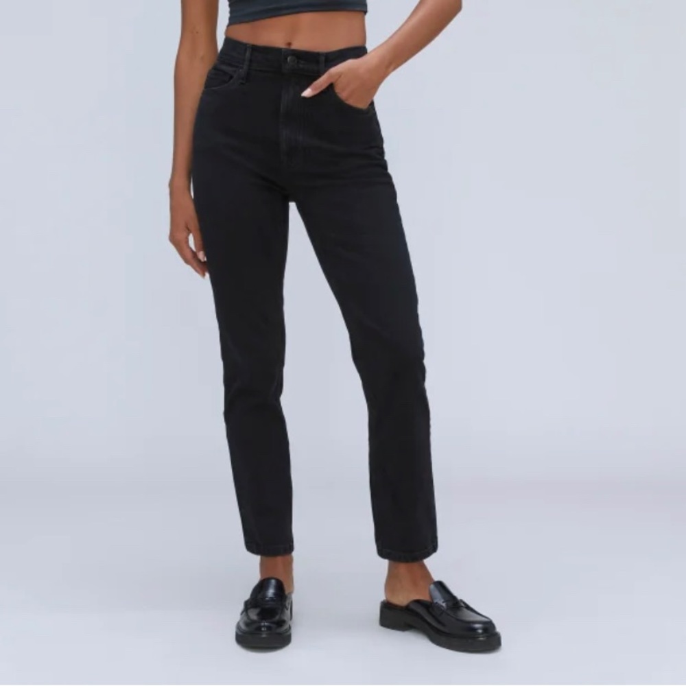 Everlane High-Rise Black Straight Jeans